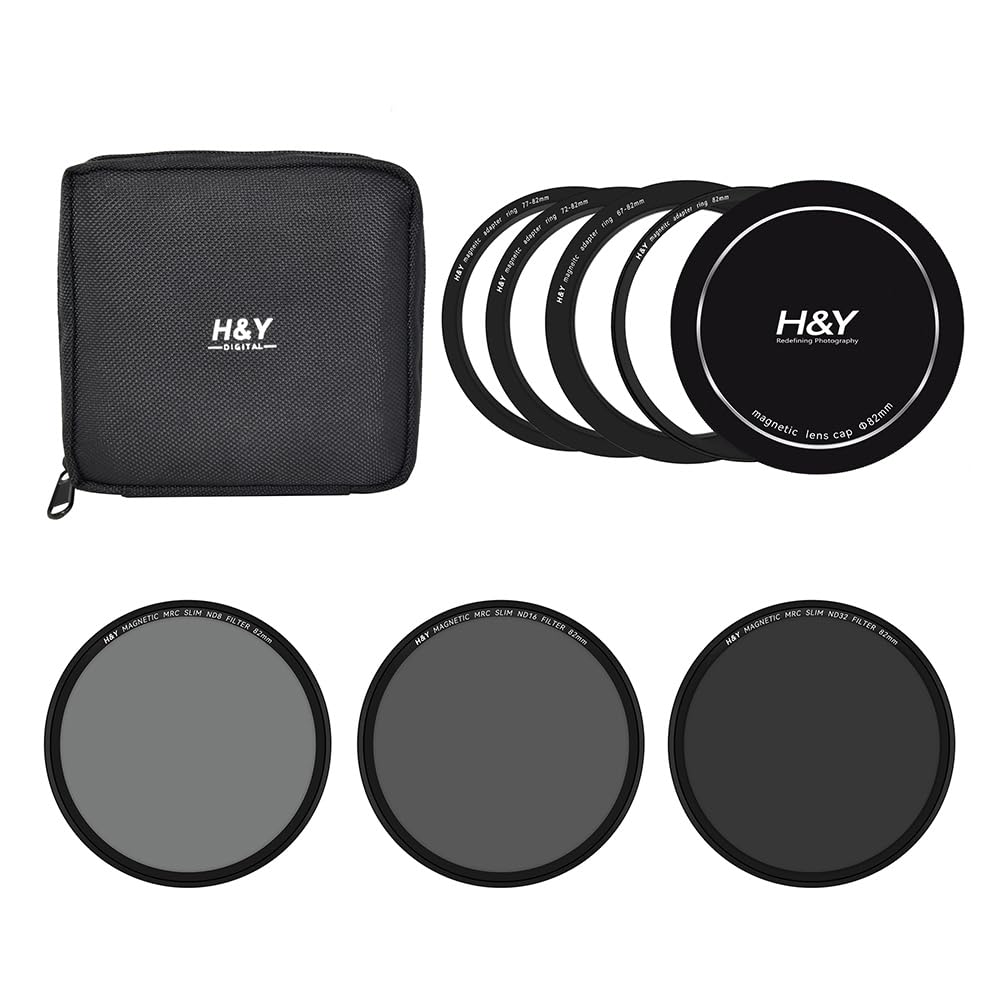 

ND Filter ND32 with Adapter Thin IRNK H&Y Videographer s Set, 67-82mm, Magnetic, ND8, ND16, Filters, 67mm, 72mm, 77mm, 82mm, Ring, Frame, Anti-Static,