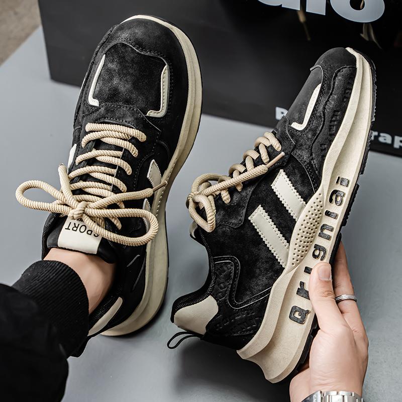 Men's Shoes Sneakers Lace Up 2025 New Spring Breathable Casual Sneakers Leisure Soled Comfort Non Slip Outdoor Running Shoes