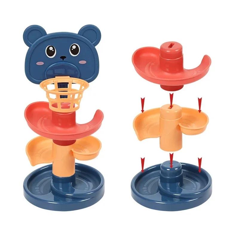 Non-Toxic Montessori Baby Toy Rolling Ball Tower Montessori Educational Games For Babies Stacking Track Baby Development Toys 1 2 3 Years
