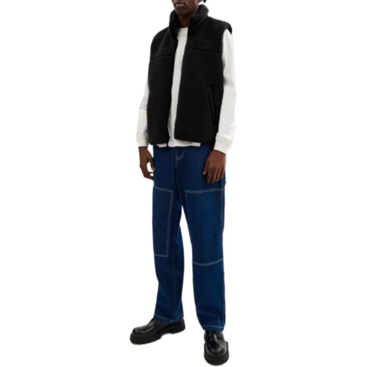 Coach Zipper High Neck Sleeveless Vest Men Vests Black CW690-BLK