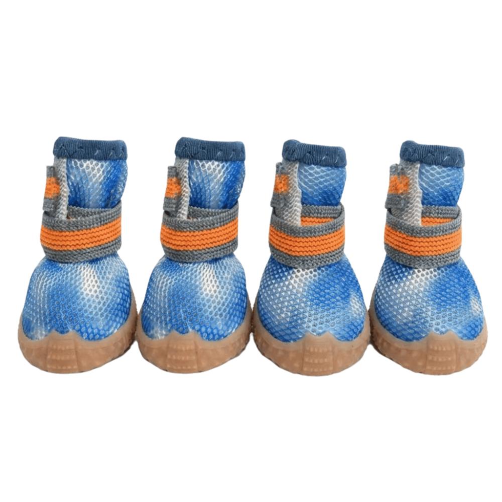4 pcs/set Non-slip Dog Mesh Shoes Breathable Mesh Dog Sneakers Pet Net Boots  Outdoor Walking