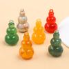 Gradient Gourd Pendants: 6 Multicolored Resin Charms (18x31mm) for Bags, Phones, and Clothing.