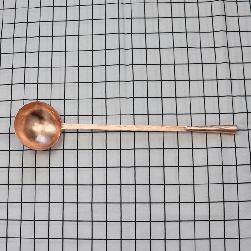 Thickened large spoon Pure copper spoon Long handle copper shovel Fried vegetable spoon wooden spoons for cooking cuchara