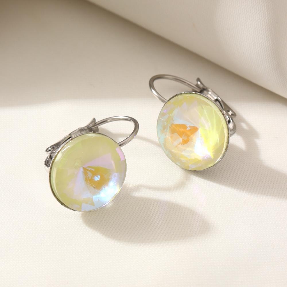 Fashion Round Artificial Crystal Hoop Earrings for Women Earring Jewelry Wedding Party Accessories