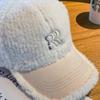 Winter Baseball Cap Women's Embroidery Alphabet Cap Plush Warm Hat Lamb Down