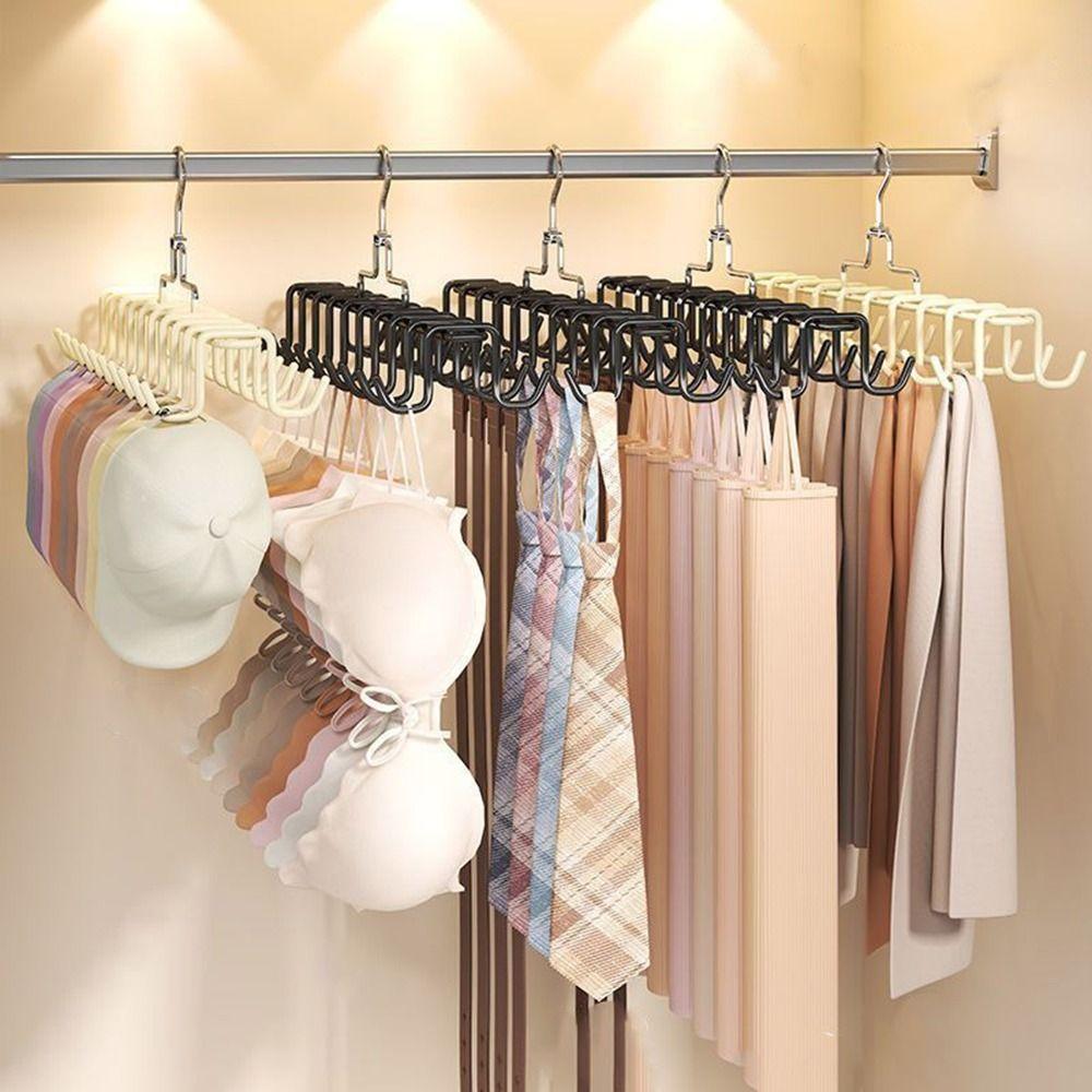 3 шт Компактная вешалка для бюстгальтеров для хранения женской одежды вращающаяся на 360 градусов вешалка для галстуков и ремней шкаф бежевый 1267₽