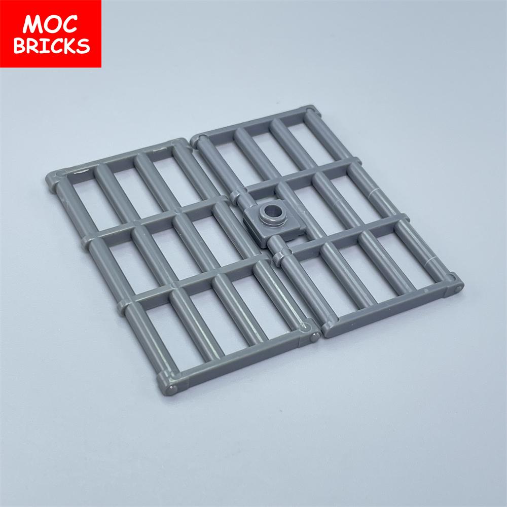 8pcs/lot MOC Bricks Prison Gate Door 1X4X6 60621 92589 Building Blocks Parts DIY Educational Bulk Model Kids Toys Dolls