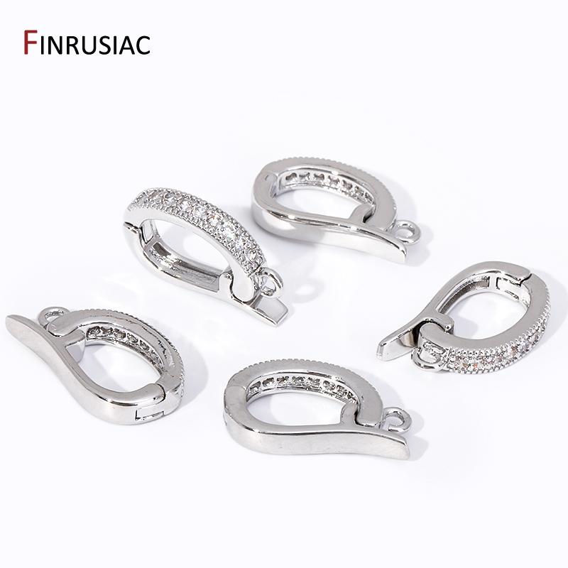 Großhandel 18K Gold Plated Messing Scharnier Halskette Verstärker Eingelegt Zirkon Anhänger Öse Mit Ring Für DIY Schmuckherstellung Zubehör