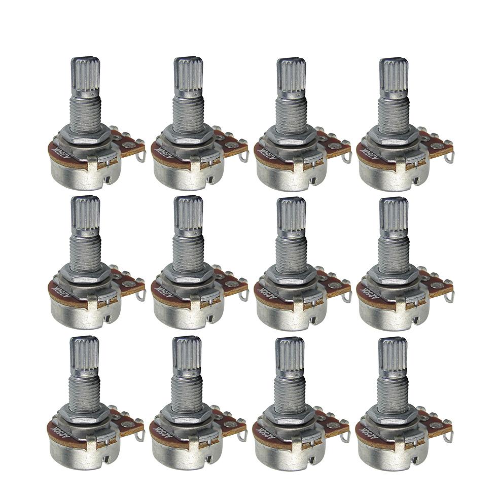 

FLEOR 12pcs Long Shaft 18-Spline Mini Potentiometer Guitar Pots with Nuts and Washers