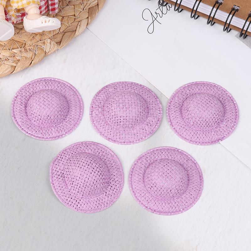 

5 шт., кукольный домик, плетенная вручную соломенная шляпа, кукла, мини-красочная шляпа, украшение для кукольного домика, аксессуары для детей, ролевые игры, игрушки