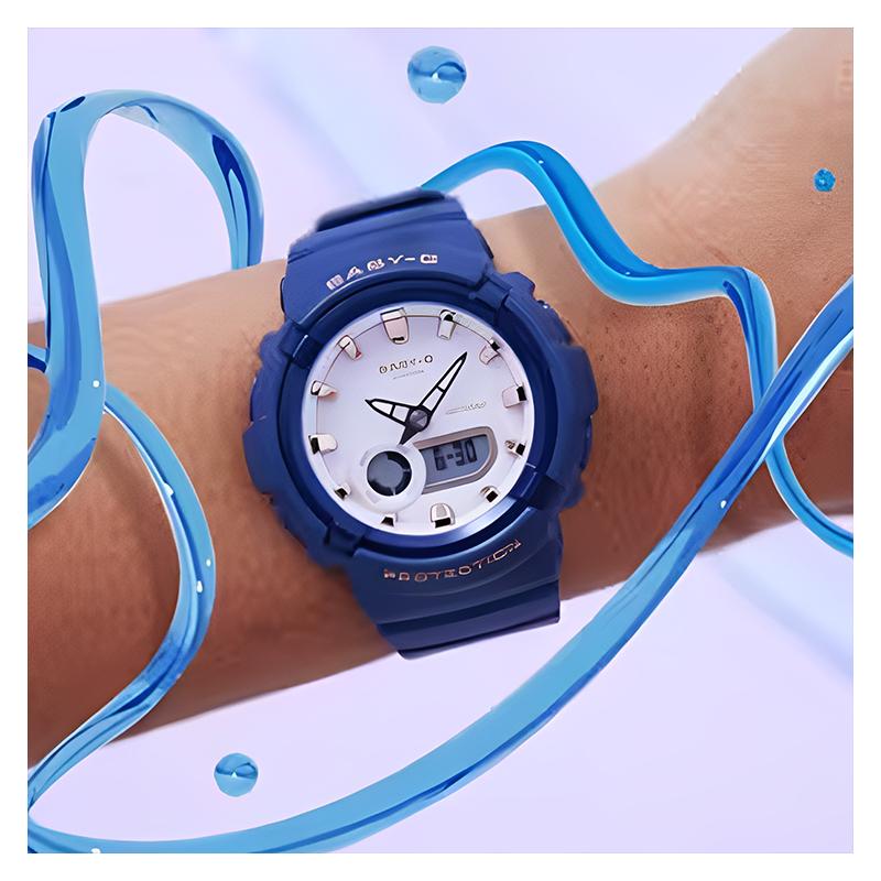 Casio CASIOBABY-G series 100 meters waterproof quartz movement resin strap Japanese and Korean watch women's watch white dial BGA-280BA-2A