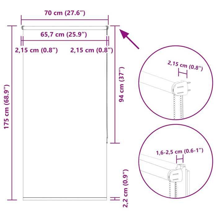 VidaXL Store Enrouleur Occultant Largeur Du Tissu 65,7 Cm Polyester, Store De Jour Et De Nuit, Store De Cuisine, Store 4011538