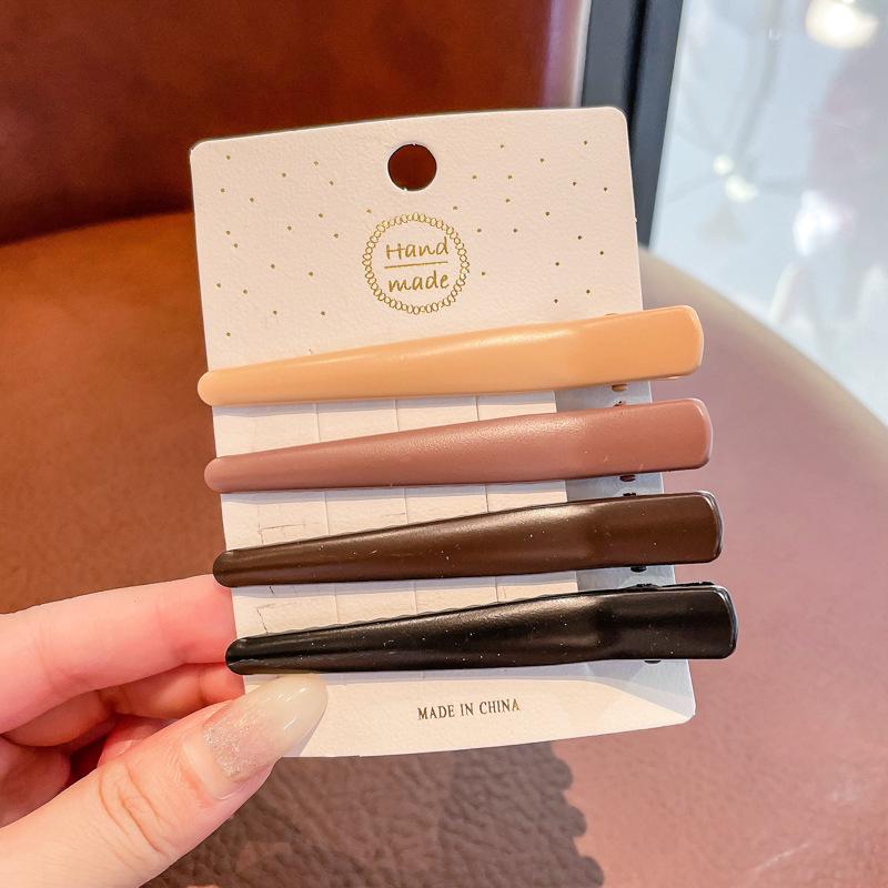 Autumn & Winter Coffee Hair Clip: Women's Seamless Duckbill, BB & Bangs Clips