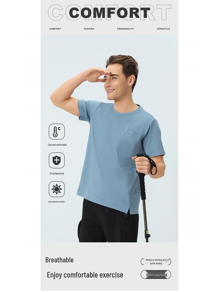 Diga Men's Quick-Dry Breathable Sports T-Shirt for Outdoor Running, Cycling, and Fitness - Loose Fit, Short Sleeve