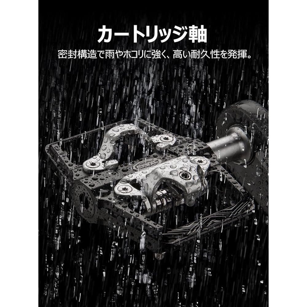 CXWXC Bicycle Binding Pedals, Single-Sided Flat Pedals, Non-Slip Aluminum, Durable, with Cleats, Black (CX-160)