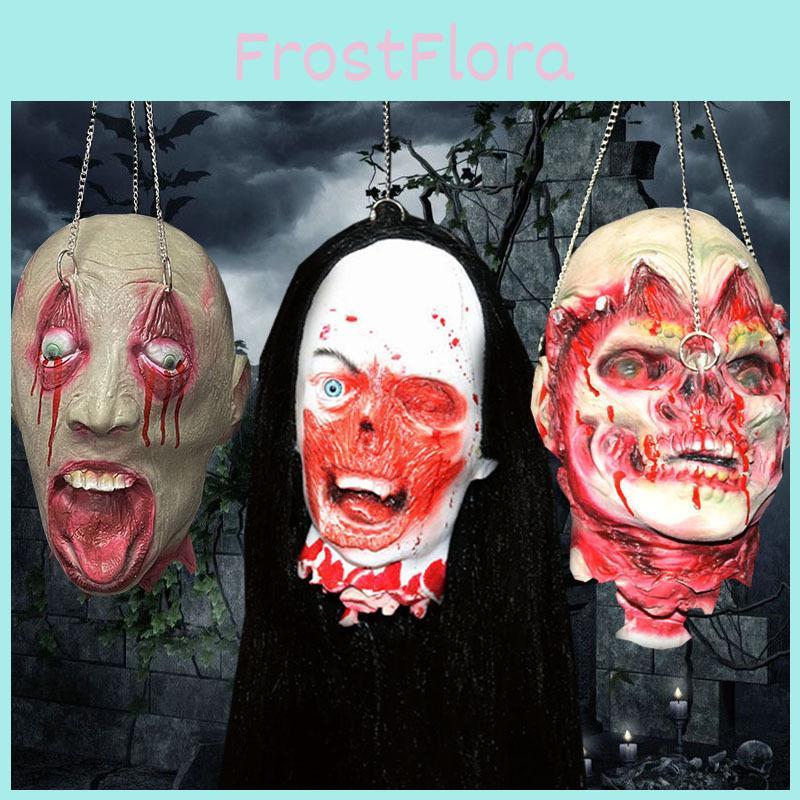 Simulation Halloween Horror Zombie Skull Head Props For Scene Decoration