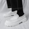 Fashion Men's Leather Casual Handmade Shoes Platform Loafers Slip-on High Quality Thick Bottom Loafers Shoes Fashion Party Wedding Shoes