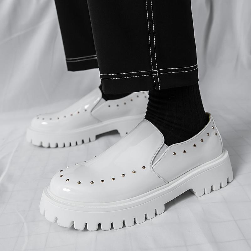 Fashion Fashion Mens Slip On Shoes Leather Men Business Loafers Hot Sale Men's Dress Shoes Thick Bottom Men Casual Summer Walking Shoes