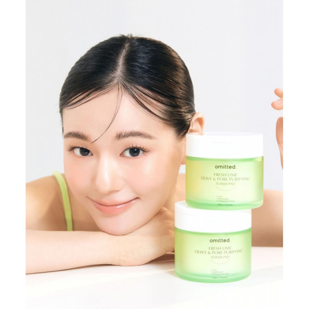 Omacile [2pack] Fresh Lime Lha Glow Pore Toner Pad 70 Sheets X 2