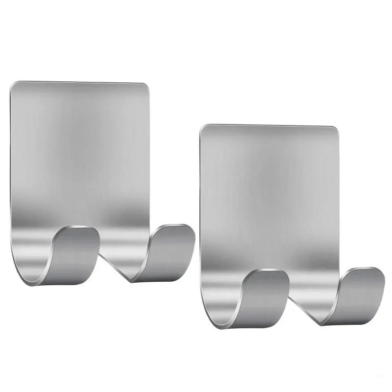 2/4/6pcs Stainless Steel Razor Hook Wall Mounted Razor Rack Storage Rack Seamless Razor Storage Rack Wall Self Adhesive Hook