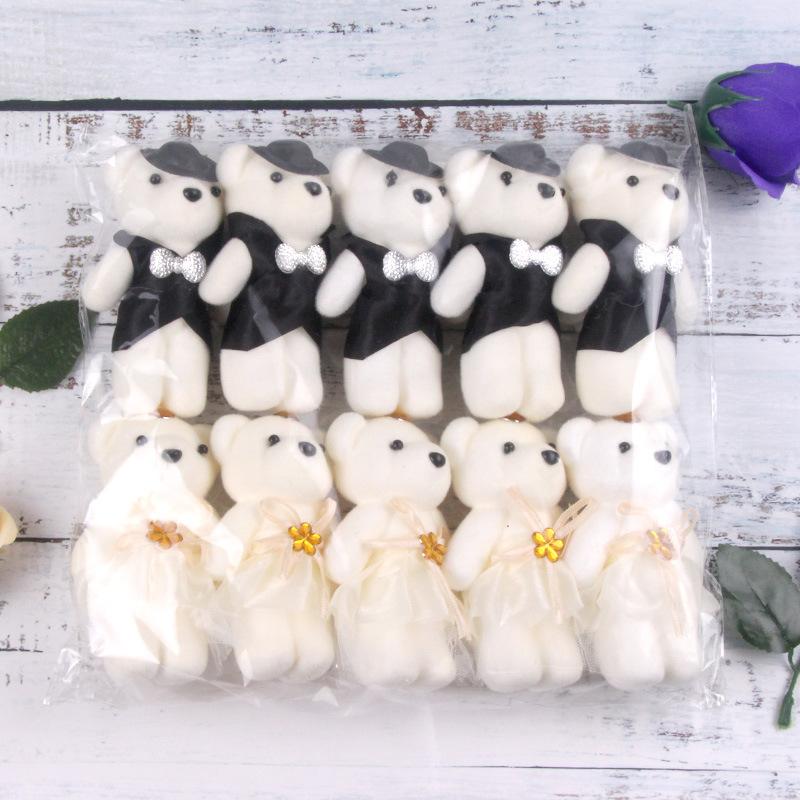 10Pcs Couple Foam Bear Wedding Valentine'S Day Decoration Cute Cartoon Small Bear Birthday Flower Bouquet Packaging Materials