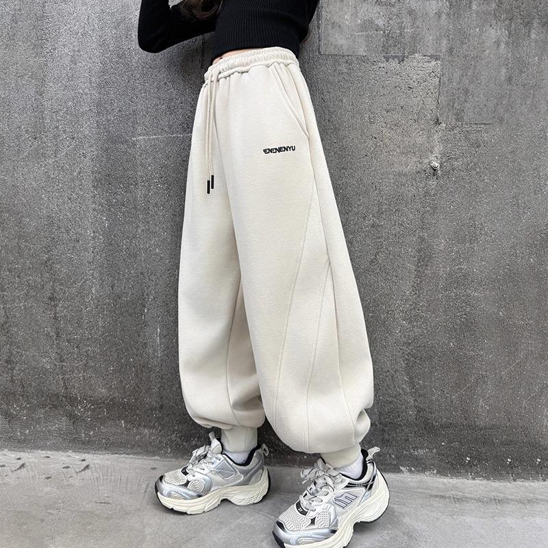 Girls Ankle Cuff Sports Pants Korean Style Kids Casual Trousers