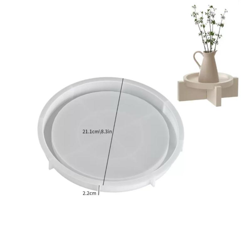 Round Silicone Tray Mold for Resin Crafting, Perfect for Centerpieces, Displays, and Serving
