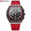 CURREN Man WristWatch Waterproof Chronograph Date Men Watch Military Top Brand Luxury Silicone Original Sport Male Clock 8443