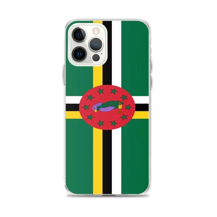 Coque iPhone - Drapeau Dominique - iPhone 12 Pro Max - Souple - Multicolore - Verticale