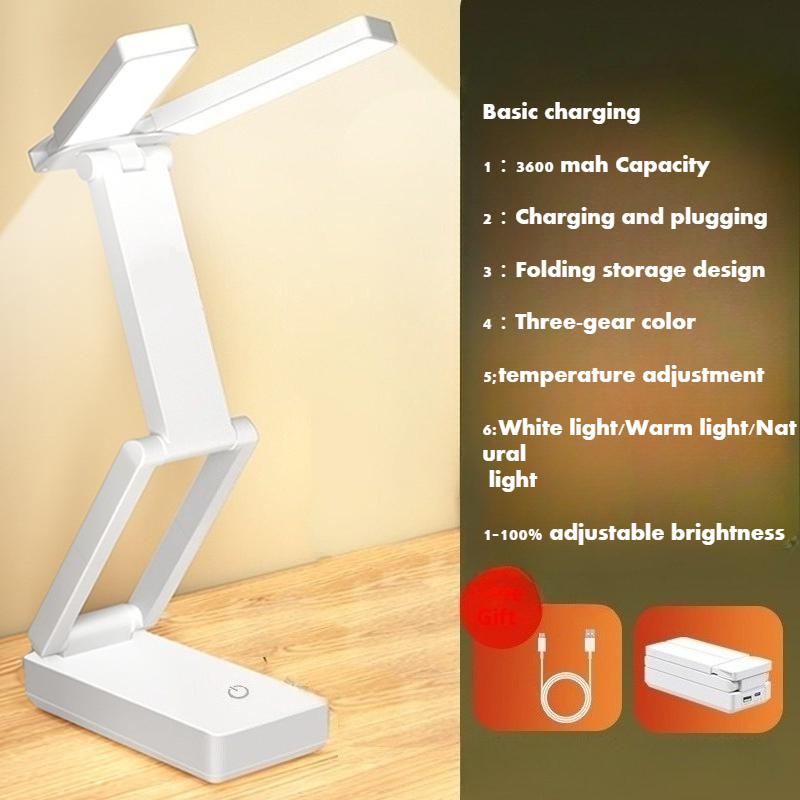 LED Table Lamp Portable Foldable  With USB Charging Type Fold Studing Lamp Energy Saving Rechargeable for Room LED Reading Light
