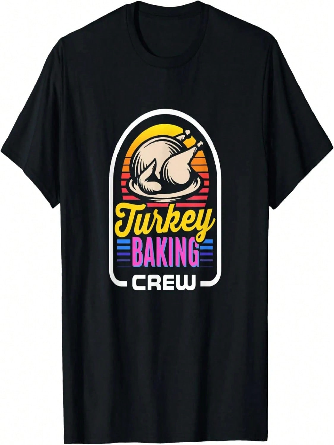 Turkey Baking Crew Funny Retro Vintage Style Thanksgiving T-Shirt S