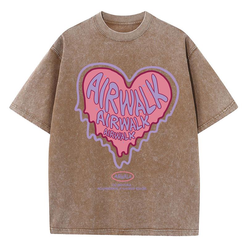 

Женские хлопковые выстиранные футболки тренд состаренные свободные футболки принт Скоро растает любовь короткий рукав уличная женская одежда 3XL