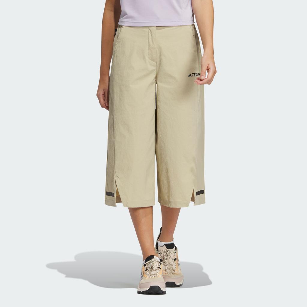 Adidas Solid Color Outdoor Sun Protection Seven-Point Sports Pants Women Bottoms Prairie-Brown IC1958