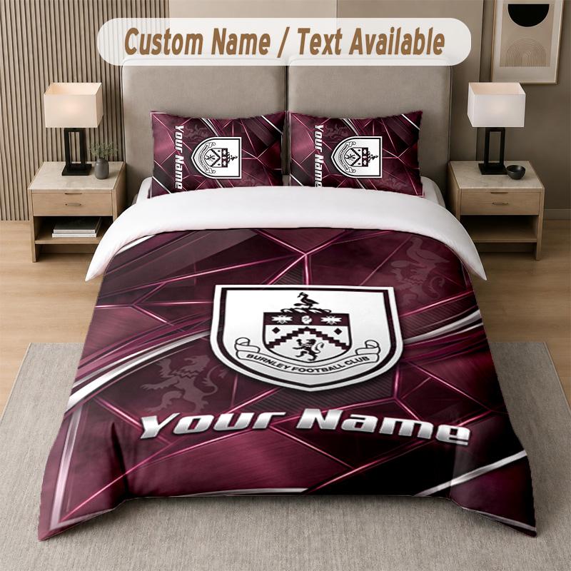 Burnley Football Design Bedding Set Custom Text 1 Duvet Cover & 2 Pillow Cases