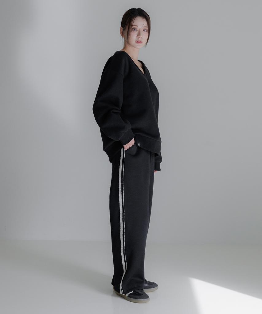 KITTY POTTERY Lace Line Tape Sweatpants Melange Grey