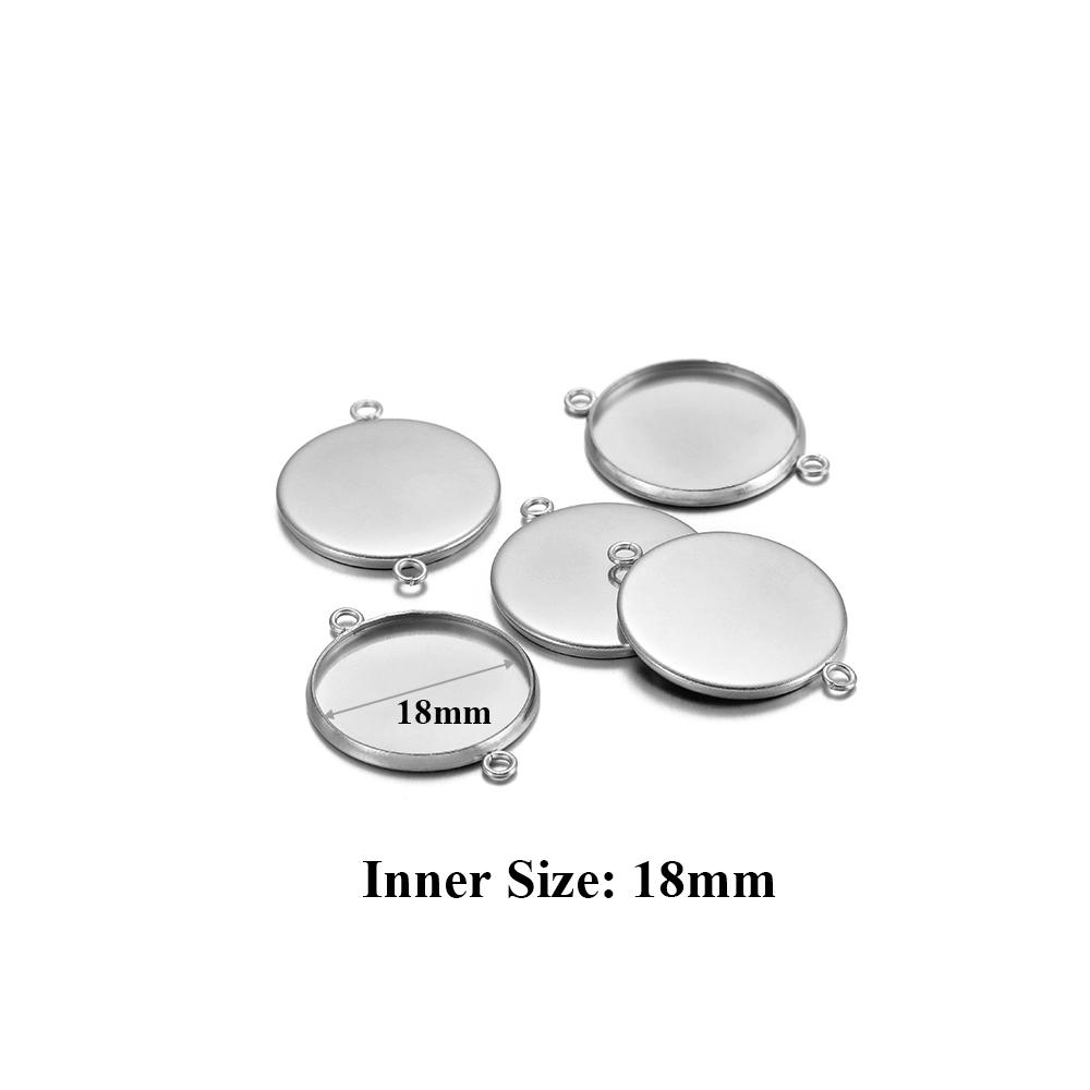 10 pièces Acier Inoxydable 6-30mm Base Cabochon Camée Couleur Dorée Plateau Rond Vide pour Collier Bracelet Fabrication de Bijoux Apprêts DIY