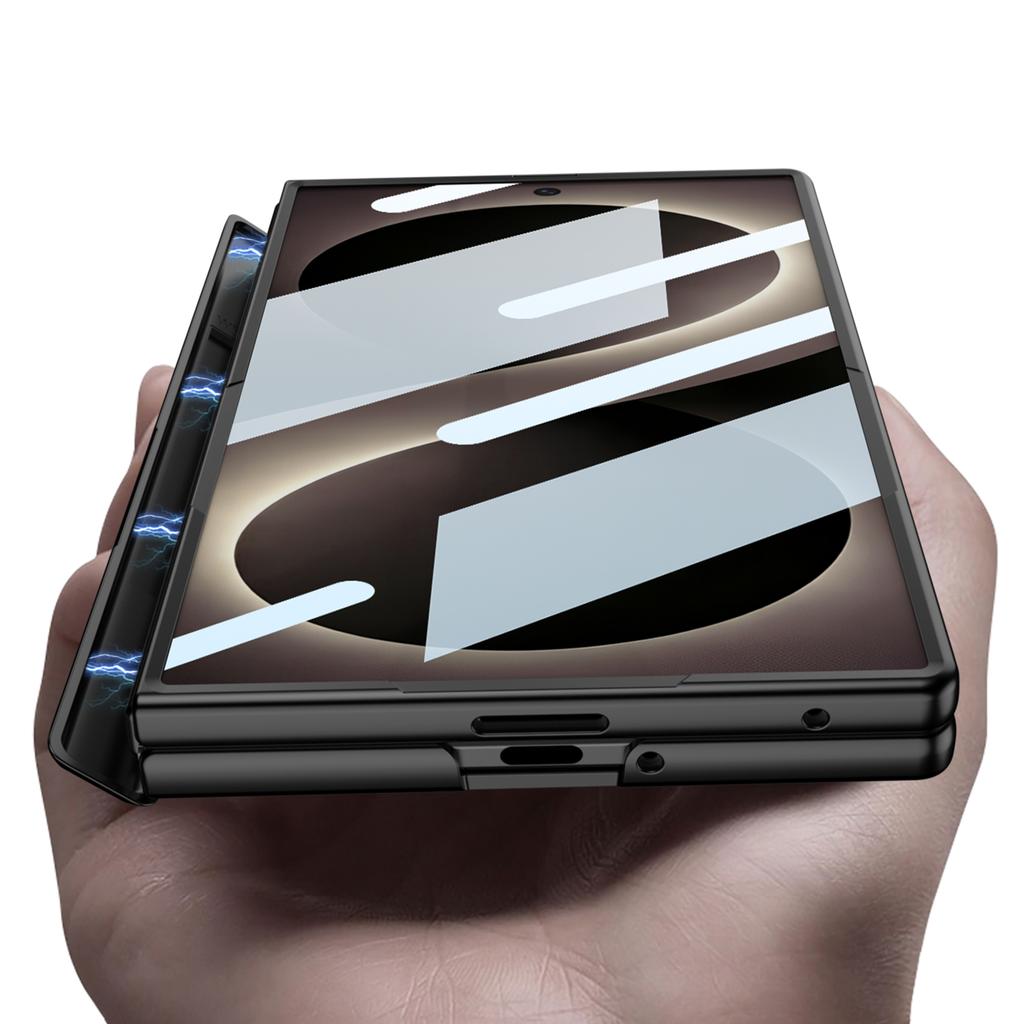 For Samsung Galaxy Z Fold 8 Wide Case Matte Magnetic Wireless Charging with Film Folding Hinge Shockproof Protection Back Cover