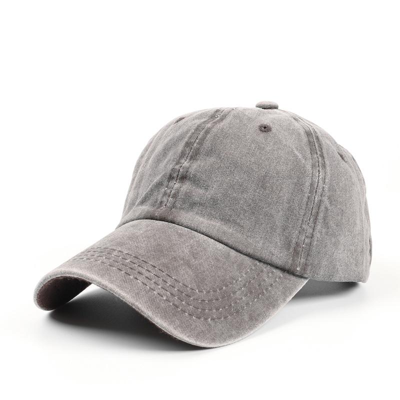 Washed Cotton Baseball Cap Men'S And Women'S Fashion Dad Hat Casual Retro Soft Top Curved Brim Solid Color Cap