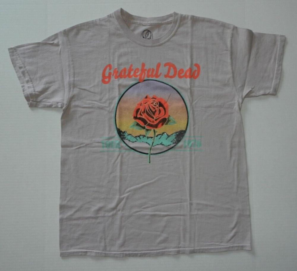 Grateful Dead Tour 1976 Rose Graphic T-Shirt New