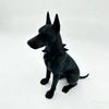 Lifelike Sitting Doberman Pinscher Figurine Exquisite Cool Dog Statue for Car Dashboard Desk Bookshelf Home Decor Holiday Gift