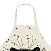 Lovely Cat Pattern Apron Breathable Good Woven Cotton Flax Cooking Apron for Home