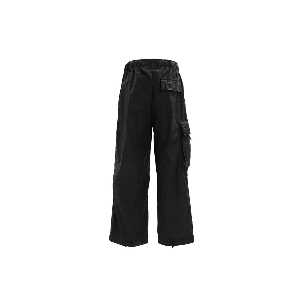 Nike Solid Color Zippered Multi-Pocket Cargo Pants Men Bottoms Black FN2615-010