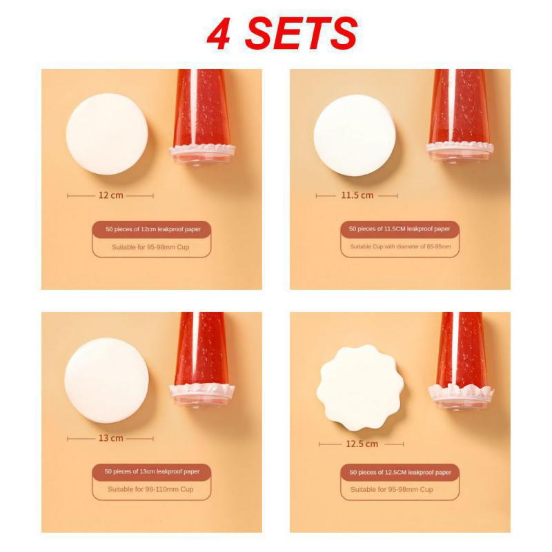 2/3/4SETS Coffee Sealing Paper Milk Beverage Gasket White Food Grade Kitchen Accessories Sealing Film For Takeout Packaging