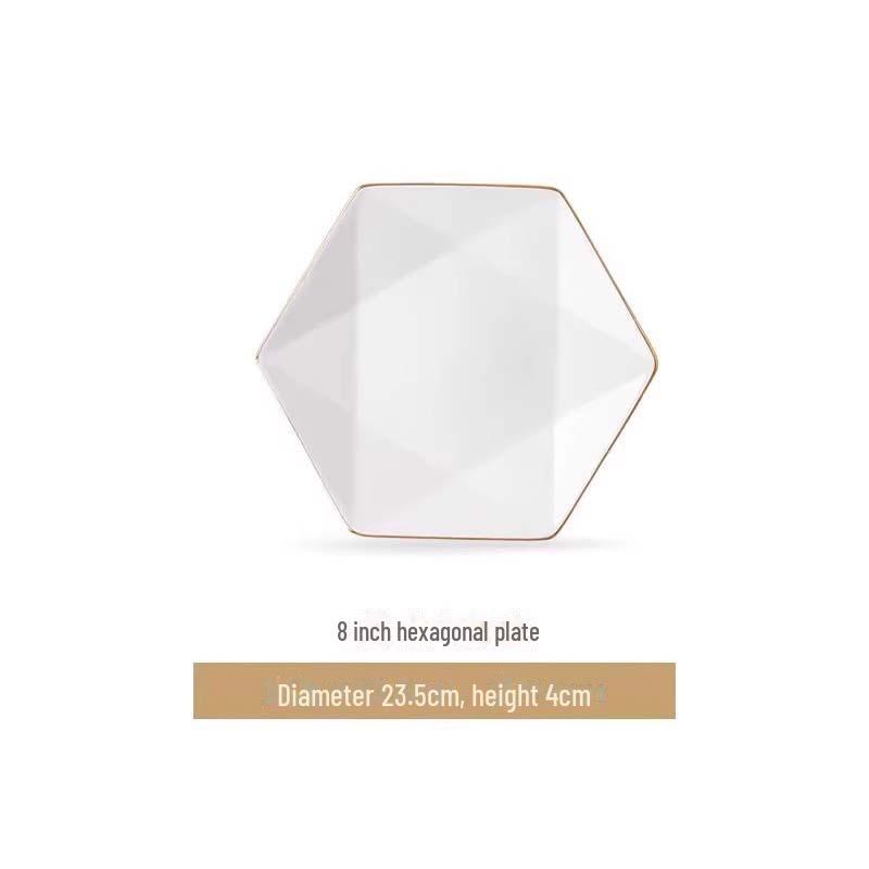 

Расписанная вручную золотая керамическая миска и набор тарелок – элегантная подарочная посуда из костяного фарфора (2024)