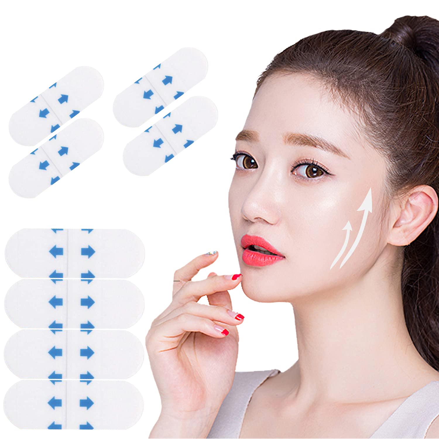 

TONGMO Подтяжка лица 200 лент для подтяжки лица для коррекции провисания носогубных складок матовая формирующая лента для фото для работы и включает японскую ленту, листы,