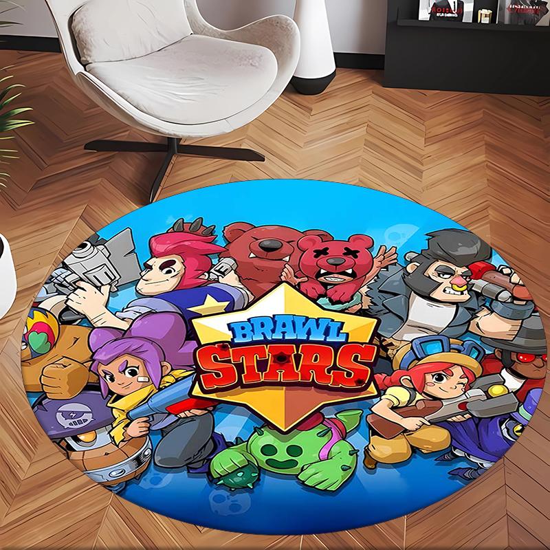 Brawl Stars (5) Round Office Rug Decorative Floor Rug for Office Bedroom Living Room and Home Space
