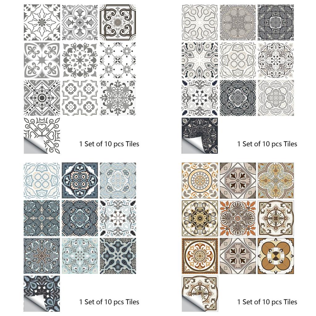 Retro Gray Floral Wall Panels Matte Waterproof Peel and Stick for Kitchen Countertop Floor Renovation