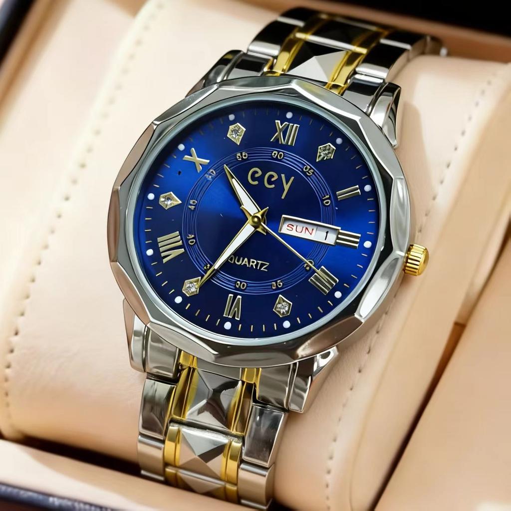 Waterproof luminous new men's watch belt quartz watch