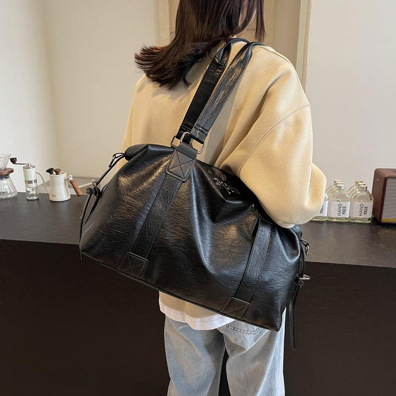 

Модная женская дорожная сумка-тоут большой вместимости в корейском стиле 2025 года чёрный