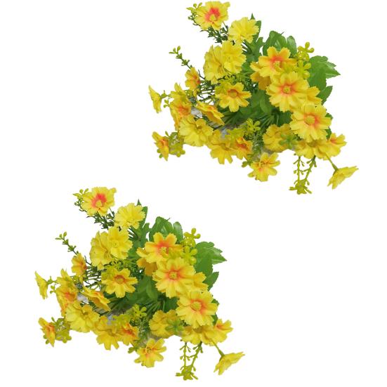 

Искусственные ромашки Yousheng, 2 шт., реалистичные искусственные цветы, кустарники, пластиковая зелень, всесезонные искусственные цветы для внутренней вазы, наружного садового крыльца 2pcs жёлтый